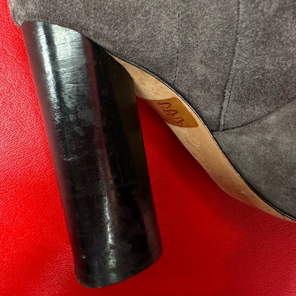 IRO Cidravol gray suede ruffle trimmed knee boots size 37 - Picture 10 of 15